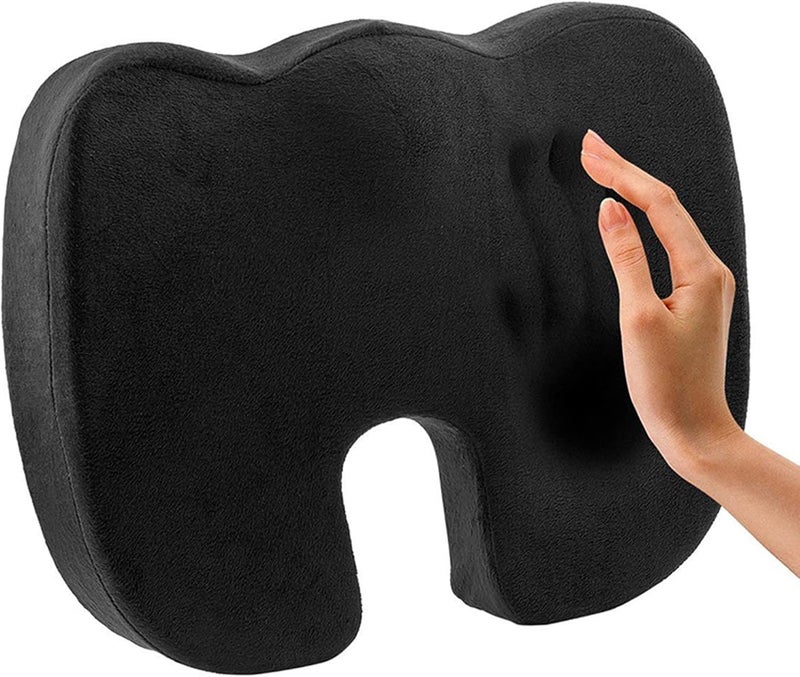 Memory Foam Seat Cushion,Non-Slip Butt Pillow Memory Foam Coccyx Cushion For Sciatica,Low Back Pain,Herniated Disc,For Chairs,Travel Accessories-Gives Relief From Tailbone Pain - Image 1