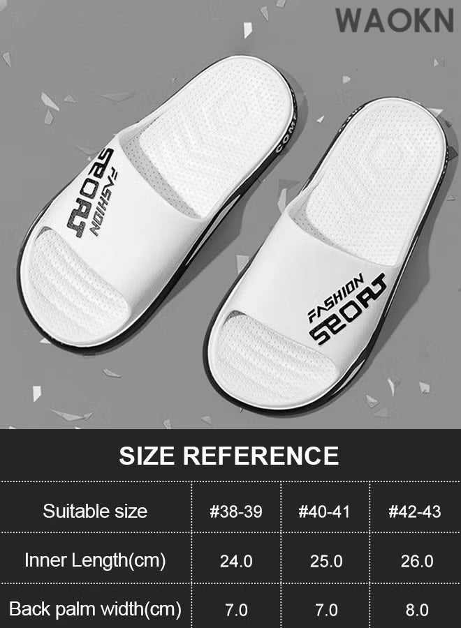 دبليو أيه أو كي أن نعال رجالية بيضاء: نعال منزلية، صنادل استحمام بنعل سميك، تصميم مانع للانزلاق، ونمط سهل الارتداء. أنيقة للاستخدام في الهواء الطلق والشاطئ، توفر هذه النعال راحة فائقة بفضل نعلها الخفيف والسميك. مثالية للاستخدام الداخلي كالمنزل والاستحمام، وللمناسبات الخارجية كرحلات الشاطئ. تجمع بين الأناقة والأمان والراحة، وهي مثالية للارتداء اليومي والنزهات غير الرسمية. - Image 5