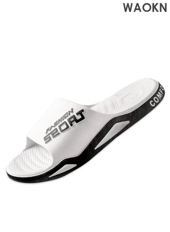 دبليو أيه أو كي أن نعال رجالية بيضاء: نعال منزلية، صنادل استحمام بنعل سميك، تصميم مانع للانزلاق، ونمط سهل الارتداء. أنيقة للاستخدام في الهواء الطلق والشاطئ، توفر هذه النعال راحة فائقة بفضل نعلها الخفيف والسميك. مثالية للاستخدام الداخلي كالمنزل والاستحمام، وللمناسبات الخارجية كرحلات الشاطئ. تجمع بين الأناقة والأمان والراحة، وهي مثالية للارتداء اليومي والنزهات غير الرسمية. - Image 2
