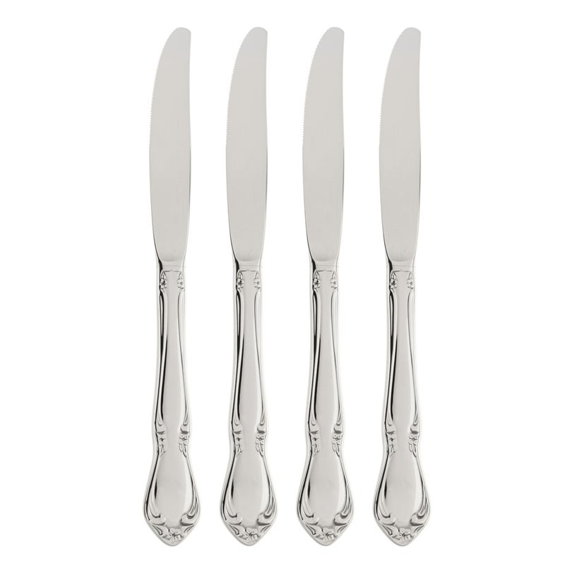 Oneida Silverware Set Chateau Fine Flatware Dinner Knives Set Service For 4 1810 Stainless Steel Knives Dishwasher Safe Utensils Tableware Cutlery Dinner Knife Silver 4 Piece - Image 2