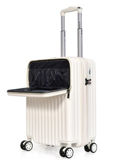 MORANO Morano Modern Polycarbonate Lightweight Carry-on Luggage with Front Pocket and Built in TSA Lock (Beige) 20 Inch Dimension 35*21*49 CM  - Image 3