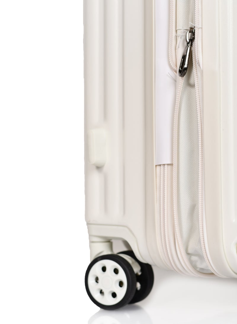 مورانو شنطة سفر من مورانو الذكيه لكابينة الطائرة خفيفة الوزن وجيب أمامي مصنوعه من البولي كاربونيت الصلب مصممه بقفل نظام الحماية تي اس ايه (بـيج) 20 أنش أبعاد 35*21*49 سم - Image 4