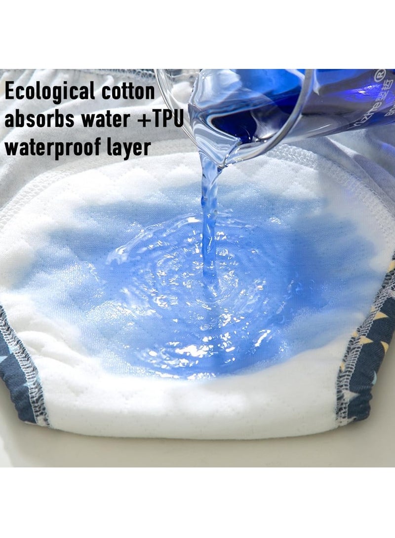 6PCS Baby Potty Training Pants Toddler Training Underwear for Boy and Girls Strong Absorbent Cotton Training Pants Breathable Potty Training Underwear Baby Washable diaper (A)  - Image 3