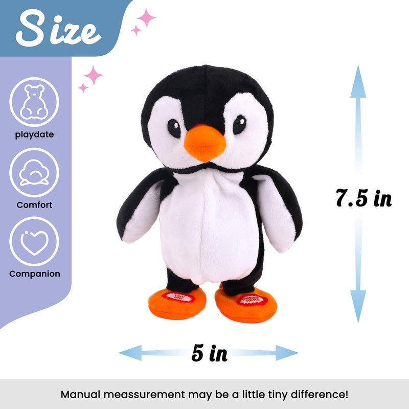 Hopearl Talking Singing Penguin Repeats What You Say Walking Electric Interactive Animated Toy Speaking Plush Buddy Gifts for Toddlers 75 - Image 3