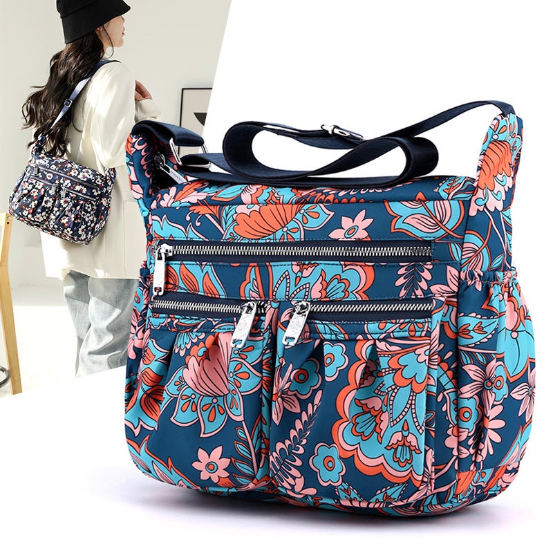 2023 New Pleated Women'S Bag Shoulder Crossbody Bag Nylon Cloth Bag Fashion Large Capacity Multi-Pocket Mummy Bag - Image 2