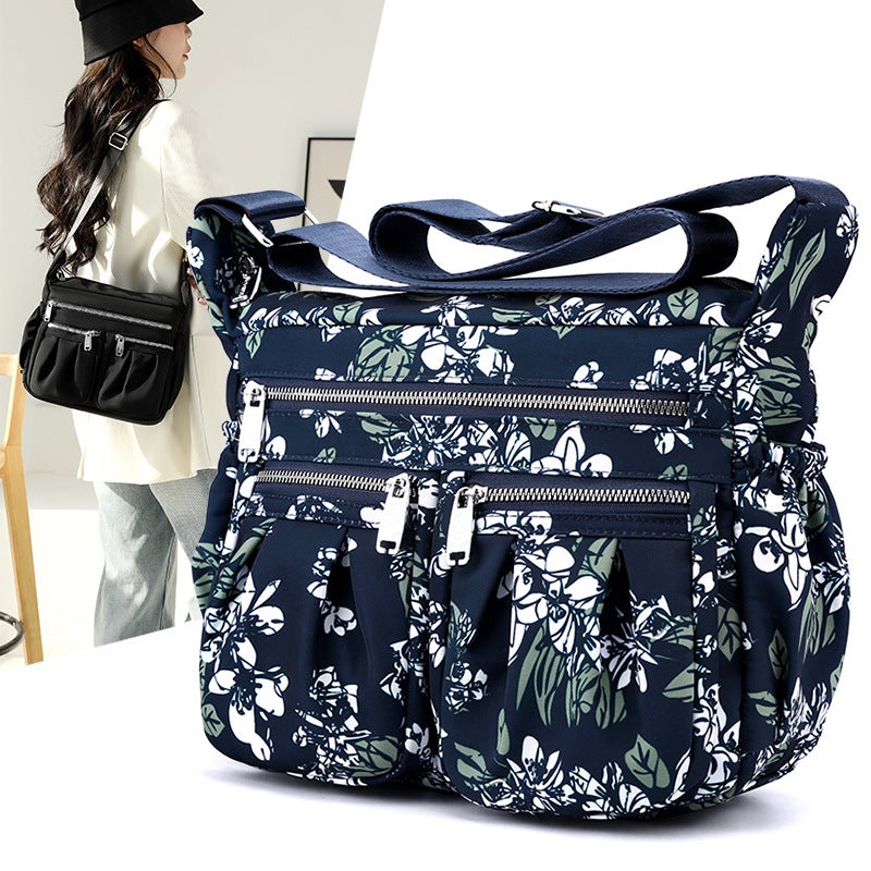 2023 New Pleated Women'S Bag Shoulder Crossbody Bag Nylon Cloth Bag Fashion Large Capacity Multi-Pocket Mummy Bag - Image 3