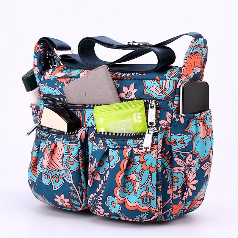 2023 New Pleated Women'S Bag Shoulder Crossbody Bag Nylon Cloth Bag Fashion Large Capacity Multi-Pocket Mummy Bag - Image 5