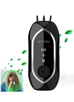 Excefore Wearable Air Purifier Necklace, Personal Air Purifier, USB Rechargeable Travel Size Air Purifier, Portable Mini Air Ionizer for Car, Airplane, Office, Bedroom and Travel, Home 2 Gears (Black)  - Image 1