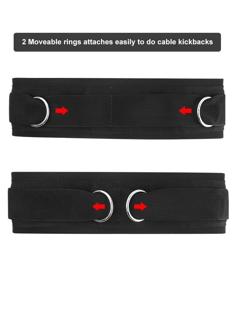 SYOSI Padded Gym Pulley Strap, Waist Belt Neoprene, Rings for Cable Machines Fitness Exercise Speed Agility Resistance Training  - Image 4