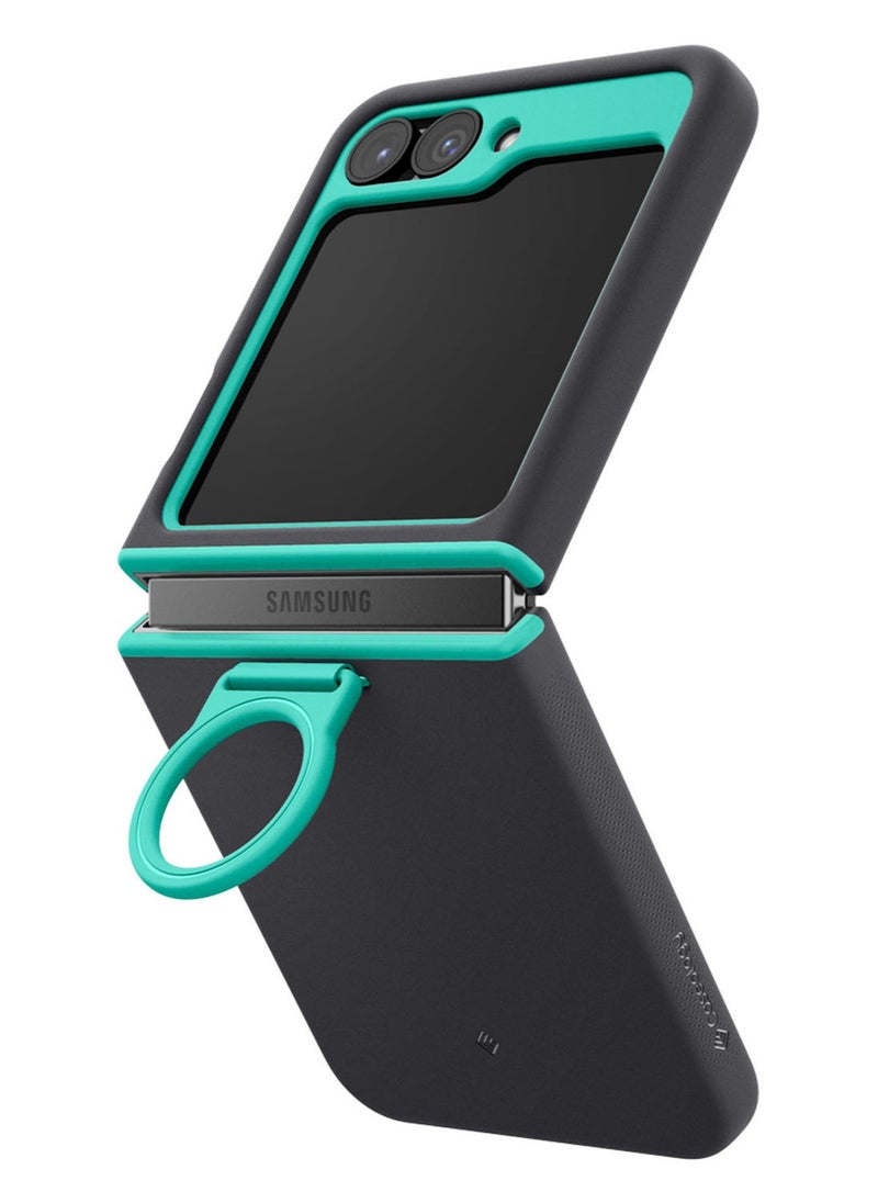 Nano Pop Samsung Galaxy Z Flip 6 Case Cover (2024) with [Finger Ring Grip] - Prune Charcoal
