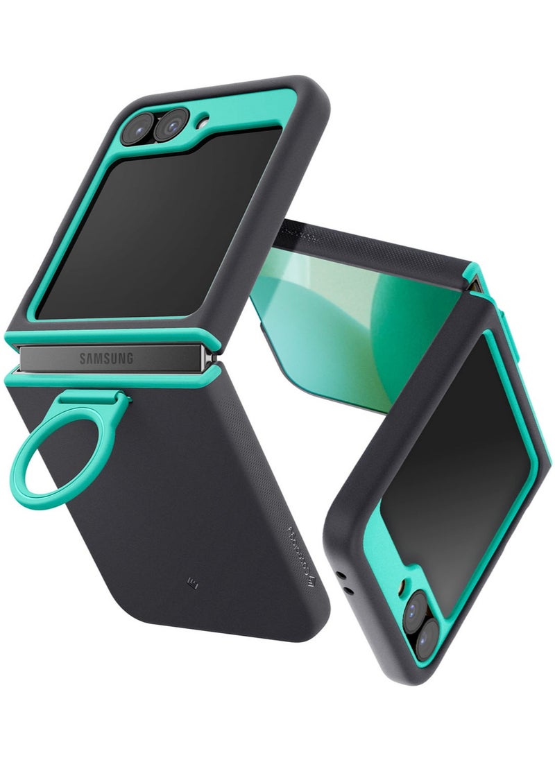 Nano Pop Samsung Galaxy Z Flip 6 Case Cover (2024) with [Finger Ring Grip] - Prune Charcoal