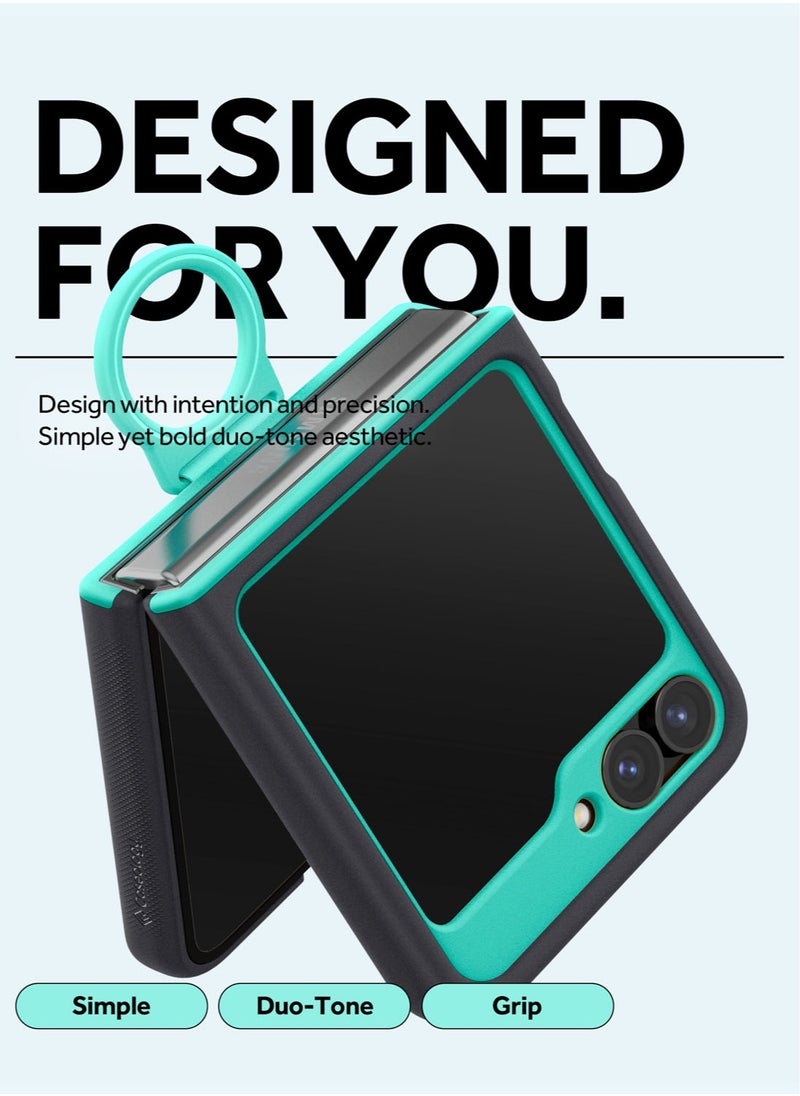 Nano Pop Samsung Galaxy Z Flip 6 Case Cover (2024) with [Finger Ring Grip] - Prune Charcoal