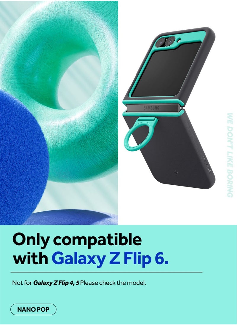 Nano Pop Samsung Galaxy Z Flip 6 Case Cover (2024) with [Finger Ring Grip] - Prune Charcoal