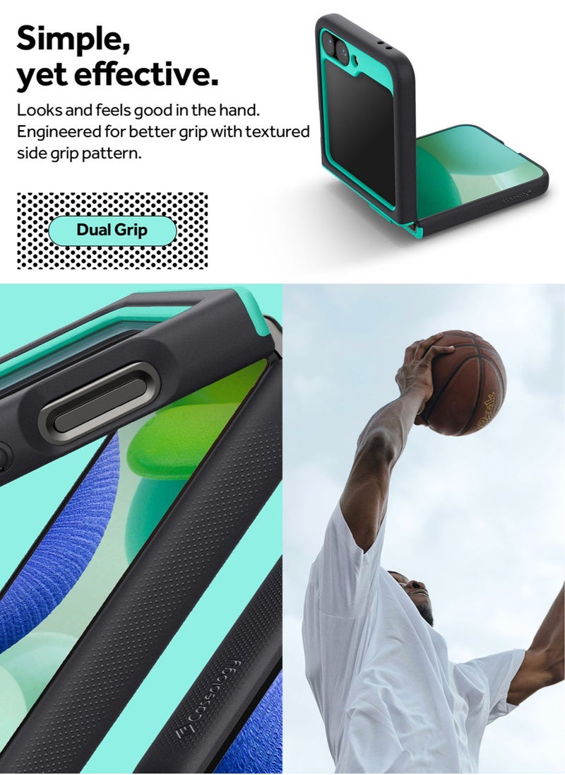 Nano Pop Samsung Galaxy Z Flip 6 Case Cover (2024) with [Finger Ring Grip] - Prune Charcoal
