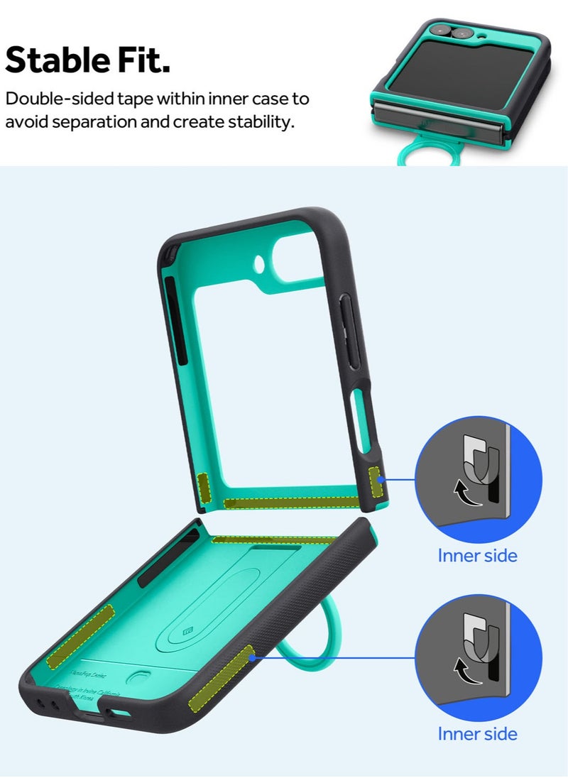 Nano Pop Samsung Galaxy Z Flip 6 Case Cover (2024) with [Finger Ring Grip] - Prune Charcoal