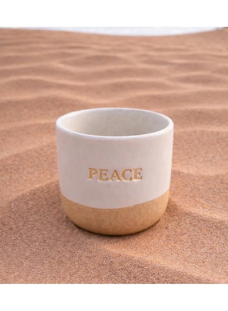 Tohfa Luxe Tohfa Luxe Handcrafted Ceramic Cup – “Peace ” Gold Engraved – 175 ml
