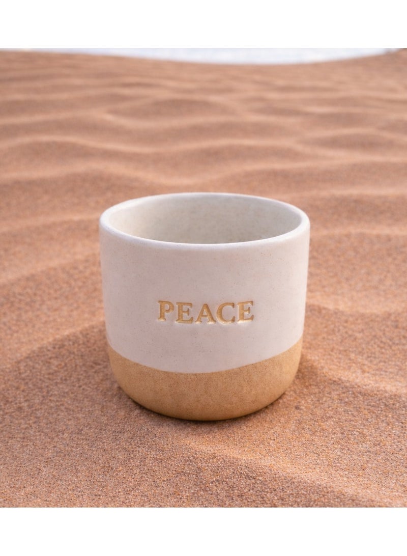 Tohfa Luxe Handcrafted Ceramic Cup – “Peace ” Gold Engraved – 175 ml