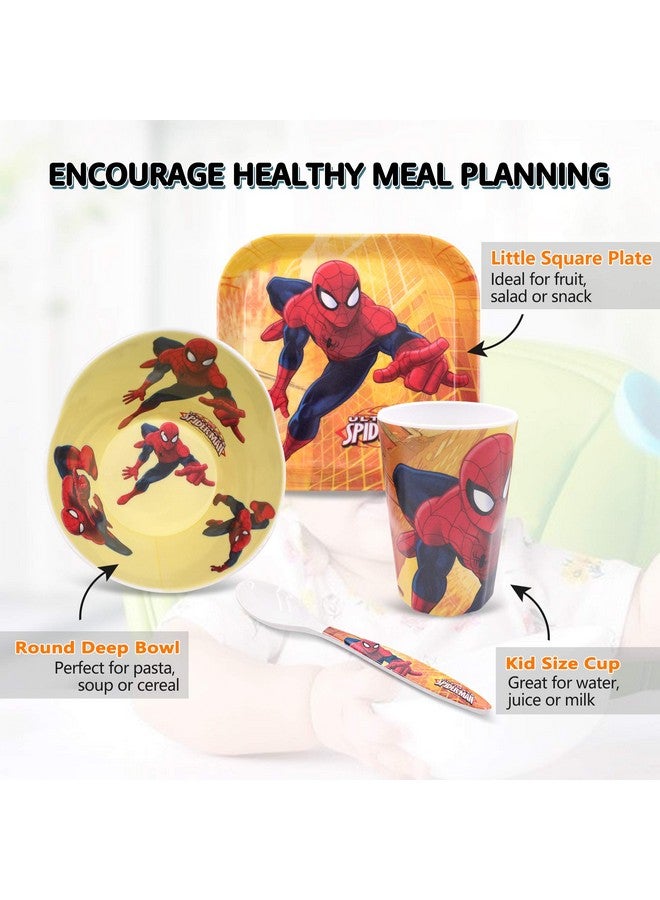 Finex 4 Pcs Set Cartoon Durable Tableware Meal Dishes Mealtime Food Feeding Eating Set includes Dinner Serving Bowl Plate Cup with a Matching Spoon and Fork - Image 3