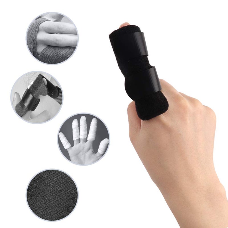 comfrt Finger Splint, Finger Brace Finger Adjustable Fixation Brace Trigger Finger Relief Corrector Support(Black) - Image 3