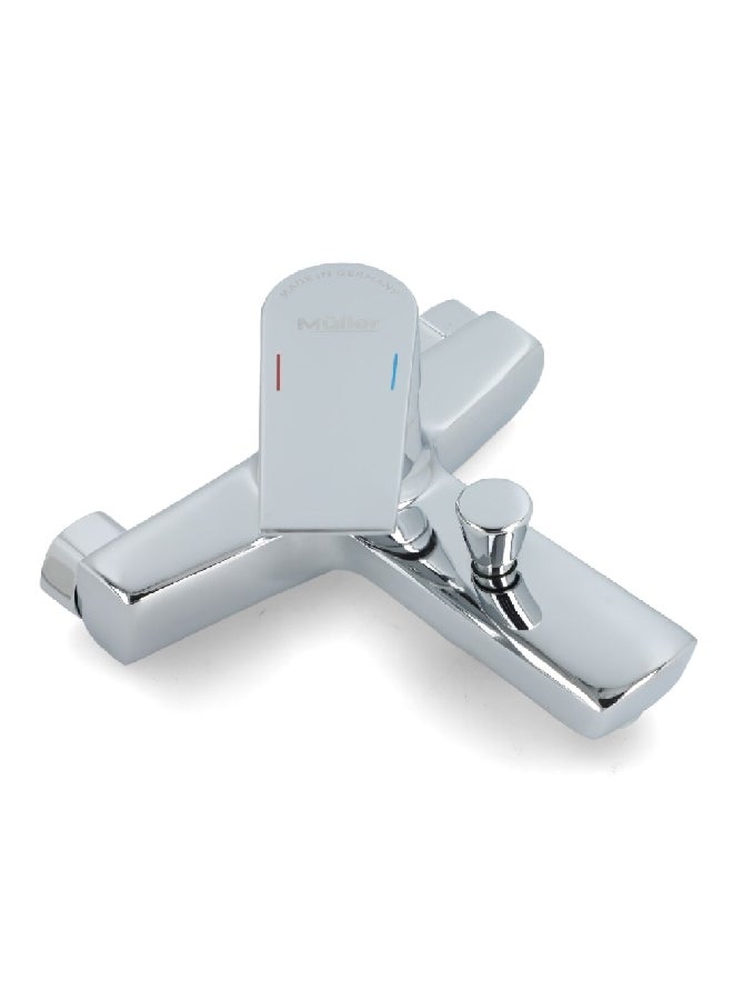 Muller Metro Elegant Design Wall Mount Bath Mixer Chrome 11 x 22 x 26 cm MU-8202 - Image 2