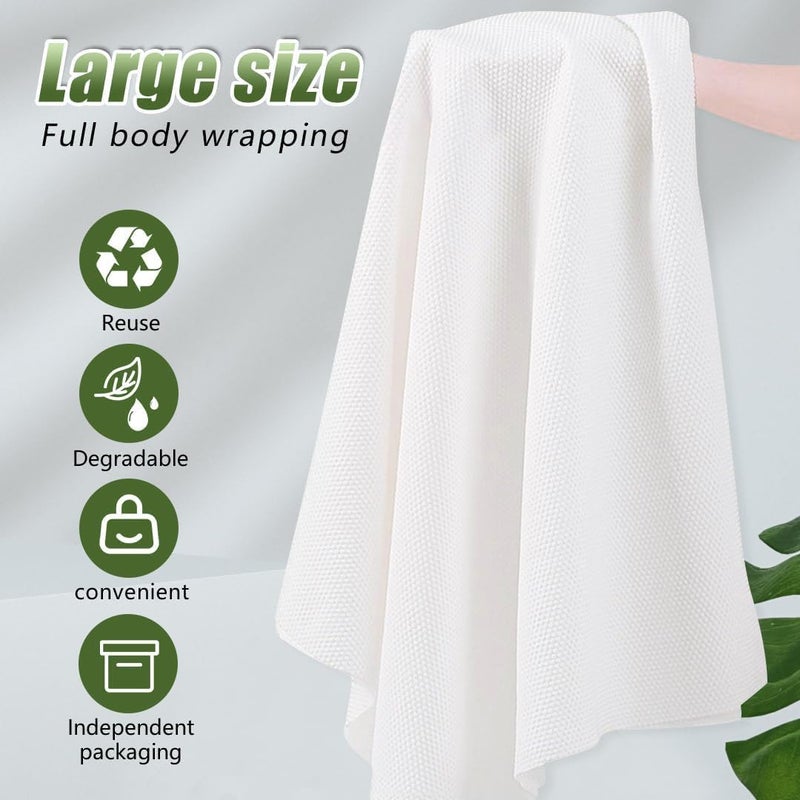 ArcShine Disposable Bath Towels with Hanging Hooks | Multi Sizes & Packs Soft, Absorbent & Individually Packed Shower Towels for Travel, Spa, Gym, Hotel, Camping & Sports (8 Pack 70 x 140 cm) - Image 4