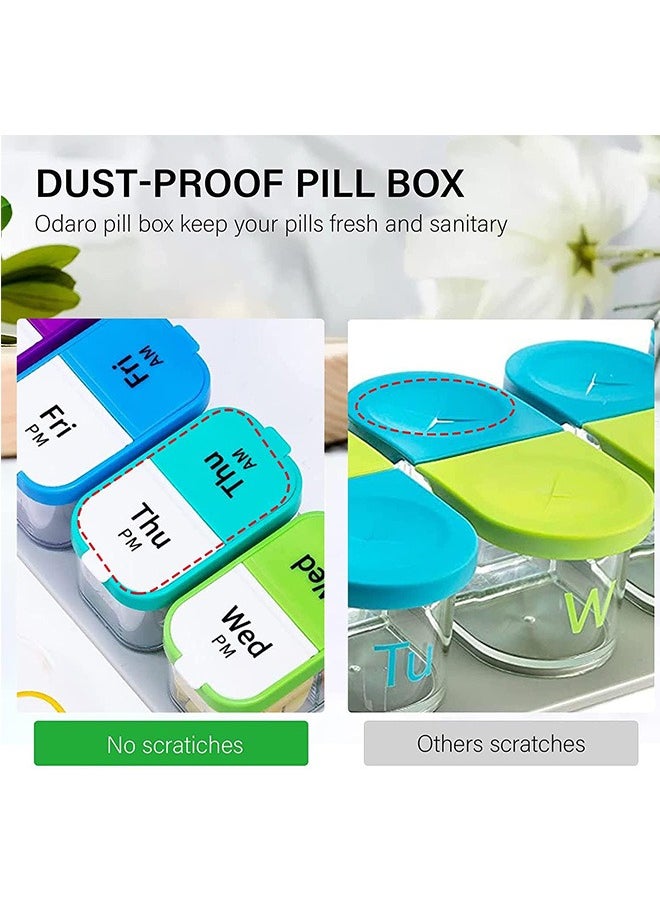 Garlo Extra Large Weekly Pill Organizer 2 Times A Day, Pill Box 7 Day Am Pm to Hold Daily Medicine Vitamin and Supplements for Elders, Arthrtic Patients and Kids  - Image 4