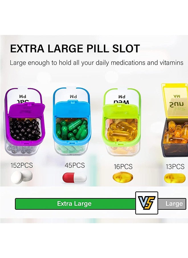 Garlo Extra Large Weekly Pill Organizer 2 Times A Day, Pill Box 7 Day Am Pm to Hold Daily Medicine Vitamin and Supplements for Elders, Arthrtic Patients and Kids  - Image 3