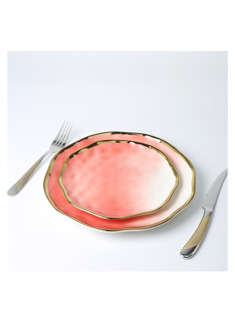 HenSunHome 4-piece Set Of Gradient Pink Discs, 2 Pieces 8-inch Plates, And 2 Pieces10-inch Plates Set  - Image 5