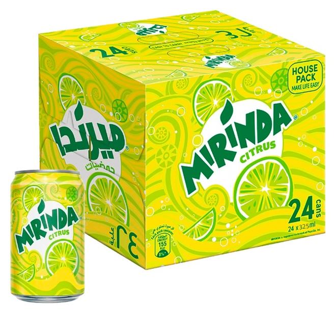 ميرندا حمضيات مشروب غازي، علبة حديد، 325 مل × 24