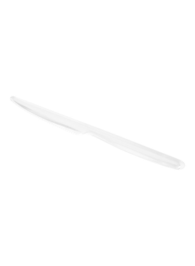 Restaurantware Moderna 7.3 Inch Disposable Knives, 250 Recyclable Plastic Knives - Crack-Resistant, For All Types Of Meals, Clear Plastic Cutlery - Image 1