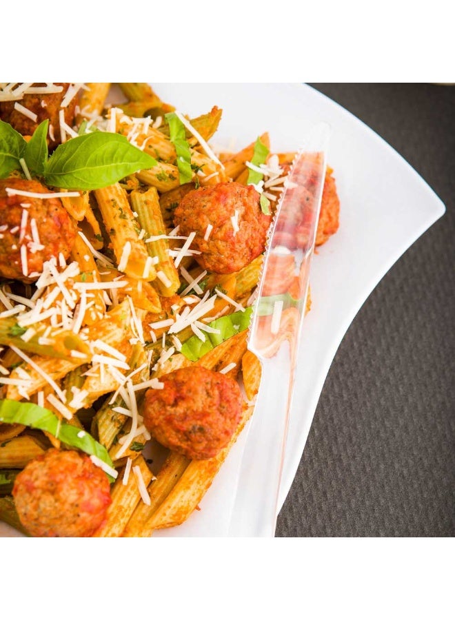 Restaurantware Moderna 7.3 Inch Disposable Knives, 250 Recyclable Plastic Knives - Crack-Resistant, For All Types Of Meals, Clear Plastic Cutlery - Image 3