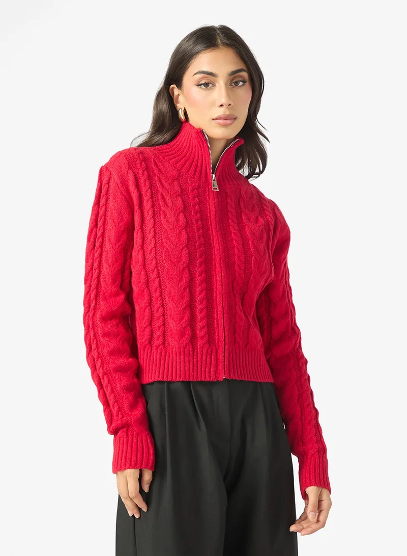 ELLA Front Zip Through Cardigan