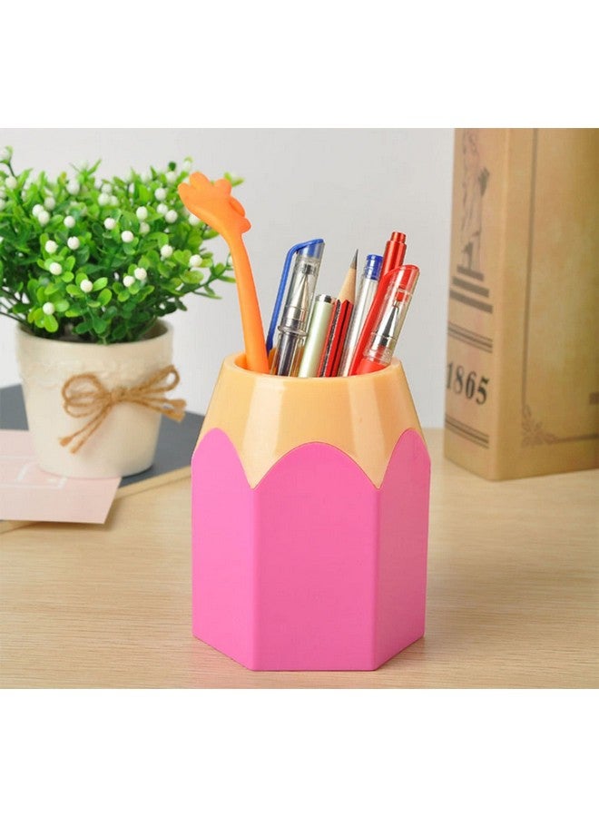 SPHTOEO Pencil Shaped Pen Holders Pencil Storage Organizer Cute Desktop Pen Cup Colorful Vase Pencil Pot Cartoon Stationery Rack Classroom Home Office Supplies Desktop Decor - Image 4