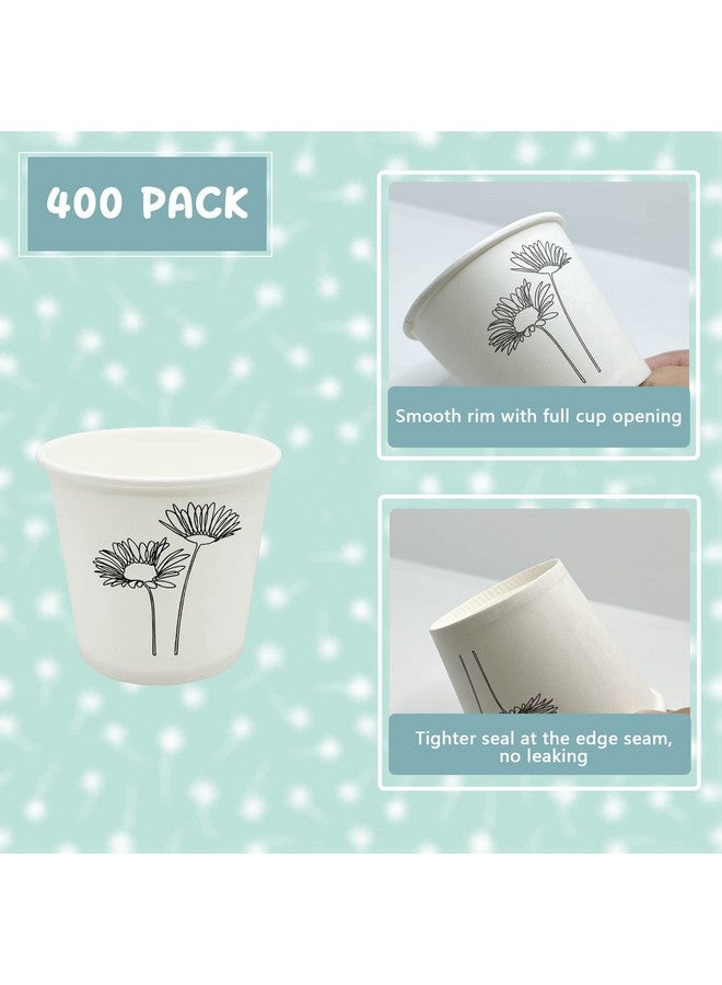 Rainmae Rainmae 400 Pack 3oz Small Paper Cups, Premium Paper Disposable Cups, Small Bathroom Mouthwash Cups, Cold Beverage Drinking Cup for Party,Picnic, Travel and Event (Floral)  - Image 3