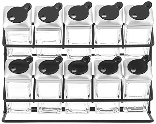 Simpli-Magic 79387 Spice Rack Organizer, 10 Jar Stackable Detachable Display Counter Shelf, Black Frosted Iron Freestanding Storage Holder, Seasoning Organizer for Countertop Kitchen Cabinet - Image 2