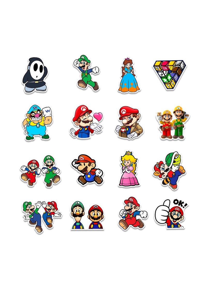 Generic - 50-Piece Super Mario Bros Stickers Games Cartoon Graffiti Vinyl Stickers for Laptop  Waterproof Decal - Image 1