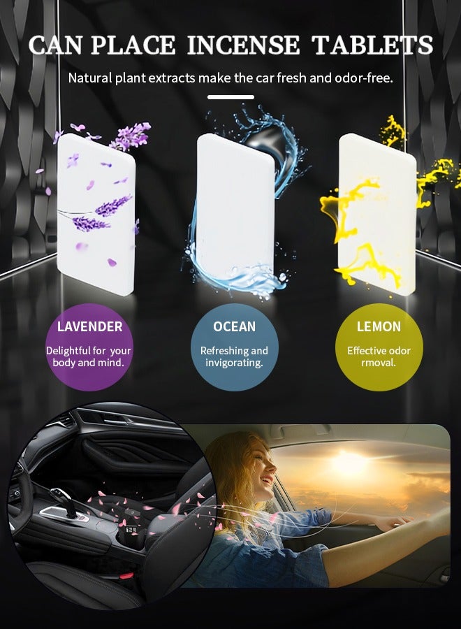 Generic Compact Desktop Trash Can With Closed Lid, Leak-Proof Car Center Console Trash Can, Car Trash Storage Bin With 3 Air Fresheners, Comes With 2 Rolls Of Trash Bags, Odor-Resistant, Portable Easy To Clean, For Desktop, Car, Travel, Camping  - Image 5