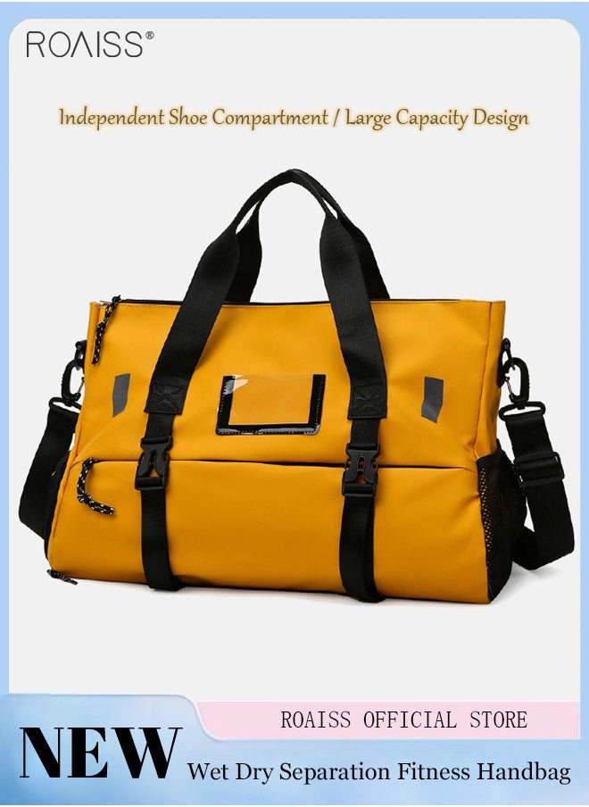 roaiss - Large Capacity Travel Fitness Bag Independent Shoe Compartment Dry Wet Separation Sports Bag Adjustable And Detachable Shoulder Strap Luggage Bag - Image 1