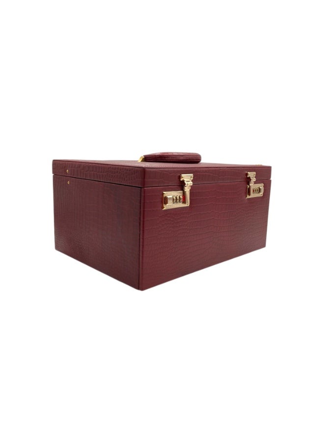 LAVERI LEATHER Genuine Leather Jewellery Box Cherry - Image 2