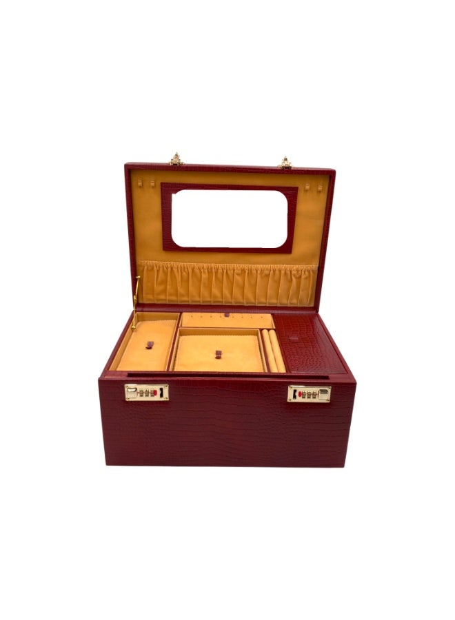 LAVERI LEATHER Genuine Leather Jewellery Box Cherry - Image 5
