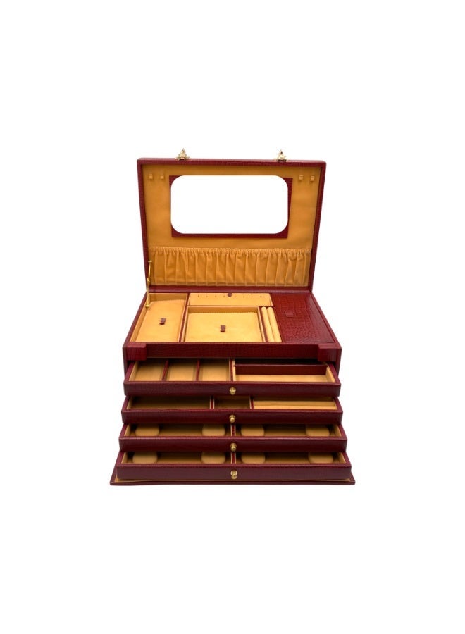 LAVERI LEATHER Genuine Leather Jewellery Box Cherry - Image 3