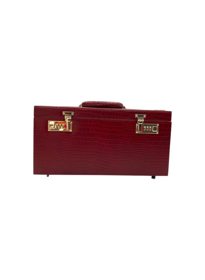 LAVERI LEATHER Genuine Leather Jewellery Box Cherry - Image 4