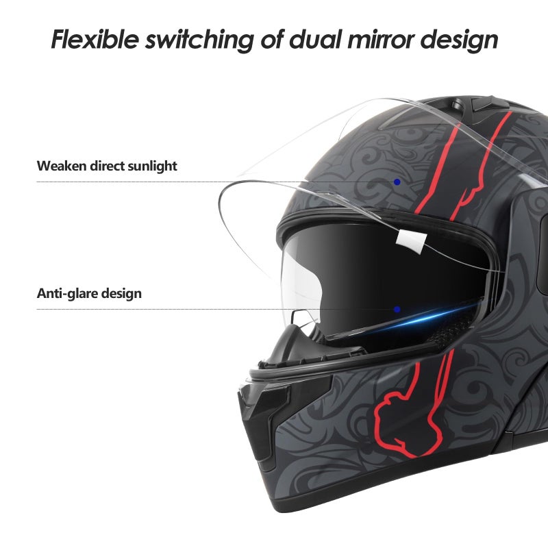 Cutey Motorcycle Full Face Helmet for Unisex-Adults DOT Approved Motorbike Street Bike Racing Helmets (Lucifer,L) - Image 4