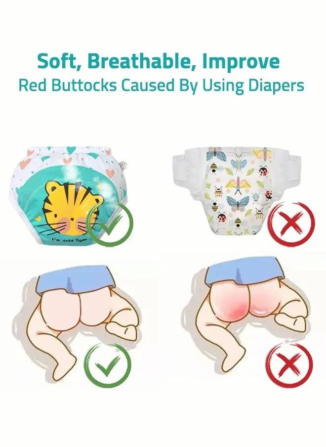 MIXDE 2 Piece Potty Training Underwear, 6 Layers Breathable Cotton Absorbent Trainer Pants for Toddler Baby Boys Girls Waterproof  - Image 5