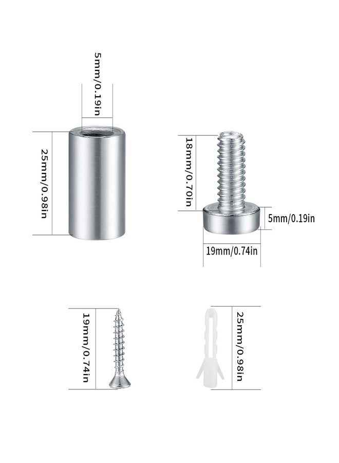 HexinYigjly 10 Pcs Sign Standoff Screws, Stainless Steel Glass Standoffs, Wall Standoff Mounts Advertising Screws, Glass Acrylic Fixing Standoff Nail Mounting Hardware Wall for Glass Sign Displays - Image 2