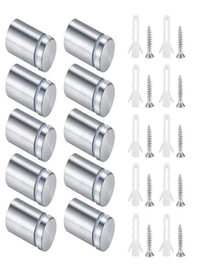 HexinYigjly 10 Pcs Sign Standoff Screws, Stainless Steel Glass Standoffs, Wall Standoff Mounts Advertising Screws, Glass Acrylic Fixing Standoff Nail Mounting Hardware Wall for Glass Sign Displays - Image 1