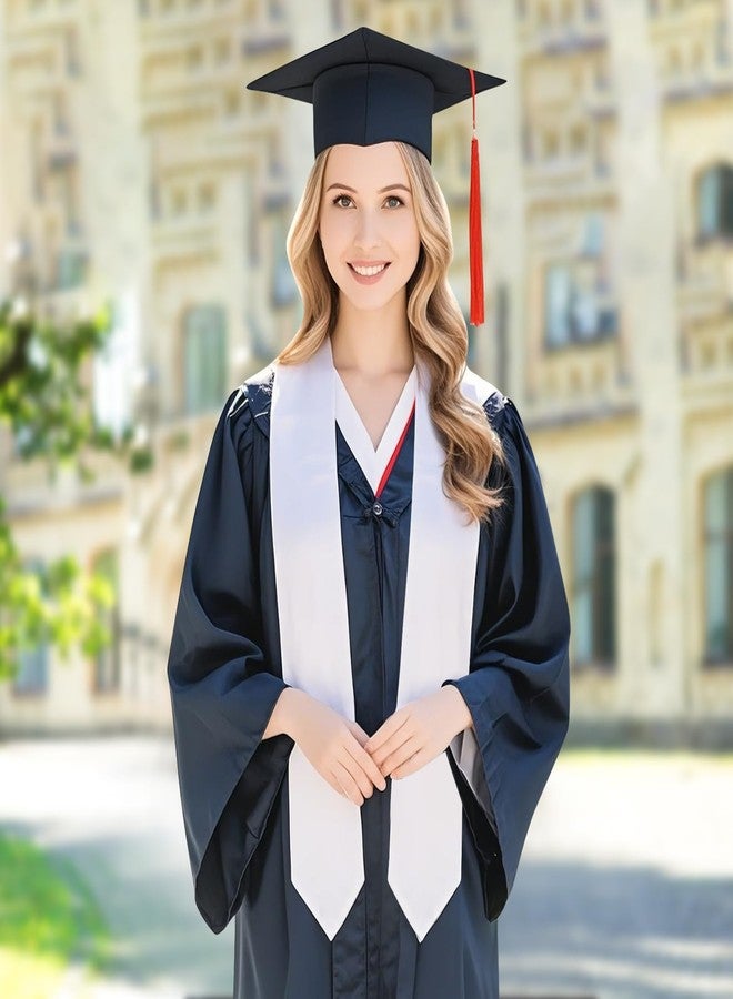 FOIMAS مجموعة أوشحة تخرج من FOIMAS مكونة من 6 قطع، وشاح أبيض سادة بطول 70 بوصة، وشاح شرف لحفل تخرج عام 2025، هدية مثالية للفتيات والنساء والمعلمات ومستلزمات الفصول الدراسية. - Image 3