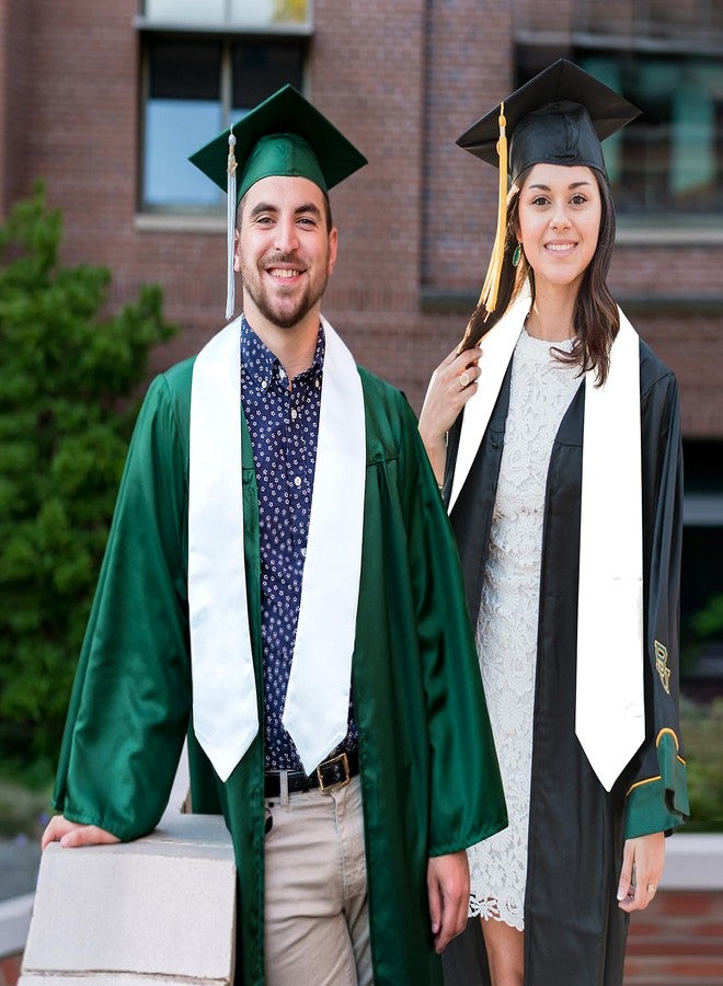 FOIMAS مجموعة أوشحة تخرج من FOIMAS مكونة من 6 قطع، وشاح أبيض سادة بطول 70 بوصة، وشاح شرف لحفل تخرج عام 2025، هدية مثالية للفتيات والنساء والمعلمات ومستلزمات الفصول الدراسية. - Image 5