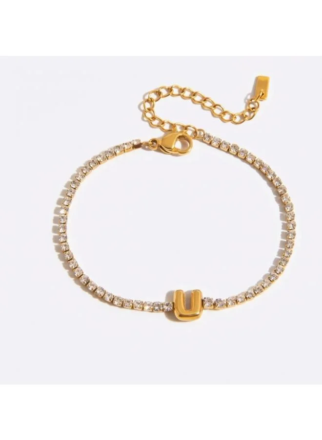 روفو Letter U Initial Tennis Bracelet