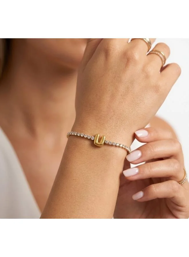 روفو Letter U Initial Tennis Bracelet